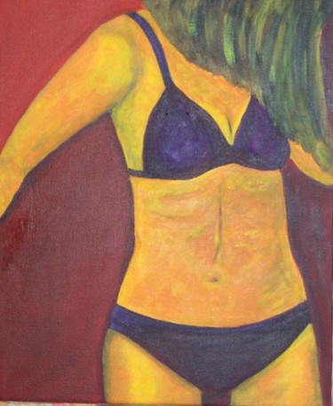 Peinture intitulée "la femme en bikini2" par Pascaline Lambrecht, Œuvre d'art originale