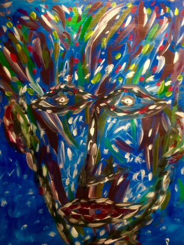 Peinture intitulée "L'homme bleu" par Pascal 5, Œuvre d'art originale