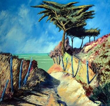 Painting titled "Revoir la Mer" by Pascal Baudot, Original Artwork, Oil