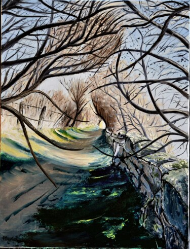 Peinture intitulée "La coursive oubliée" par Pascal Baudot, Œuvre d'art originale, Huile