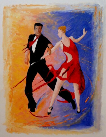 Schilderij getiteld "Macho dance" door Pascal Baudot, Origineel Kunstwerk, Olie