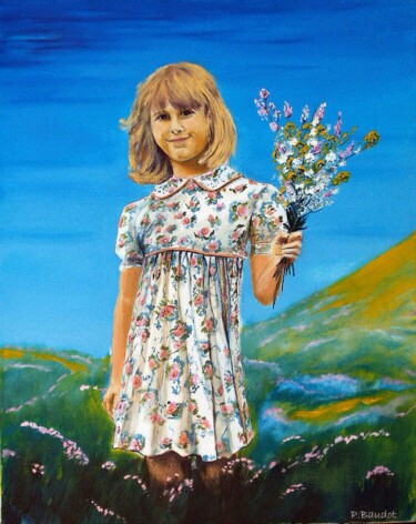Painting titled "Petite Claire" by Pascal Baudot, Original Artwork, Oil