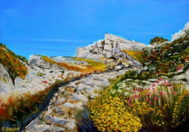 Painting titled "Vers les calanques" by Pascal Baudot, Original Artwork, Oil
