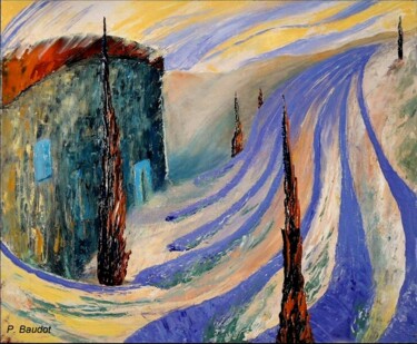Pintura titulada "Lavandes" por Pascal Baudot, Obra de arte original, Oleo Montado en Bastidor de camilla de madera