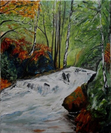 Painting titled "Torrent" by Pascal Baudot, Original Artwork, Oil