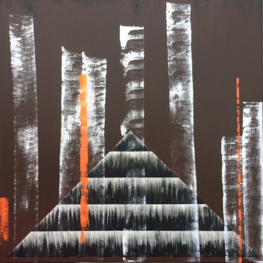 제목이 "" Pyramide ""인 미술작품 Pascal Brel로, 원작, 아크릴 나무 들것 프레임에 장착됨