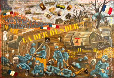 Картина под названием "La der des ders" - Pascal Breteche, Подлинное произведение искусства, Масло Установлен на Деревянная…