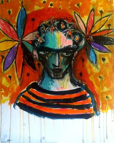 Peinture intitulée "FRIDA.K" par Pascal Briba, Œuvre d'art originale, Acrylique