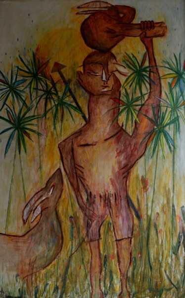 Painting titled "LA CHASSE" by Pascal Briba, Original Artwork, Acrylic