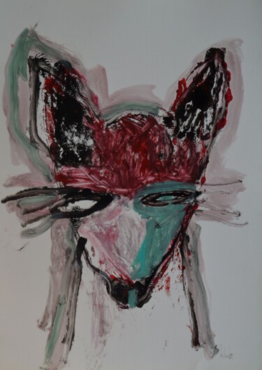 Painting titled "RENARD" by Pascal Briba, Original Artwork, Acrylic