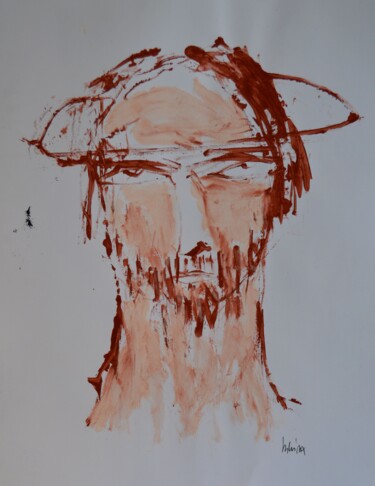 Painting titled "CHRIST" by Pascal Briba, Original Artwork, Acrylic