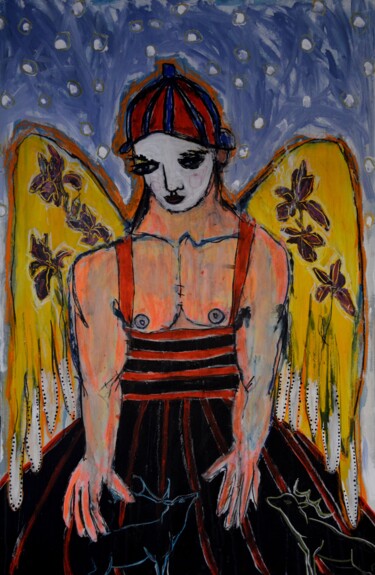 Malerei mit dem Titel "MON ANGE GARDIEN" von Pascal Briba, Original-Kunstwerk, Acryl