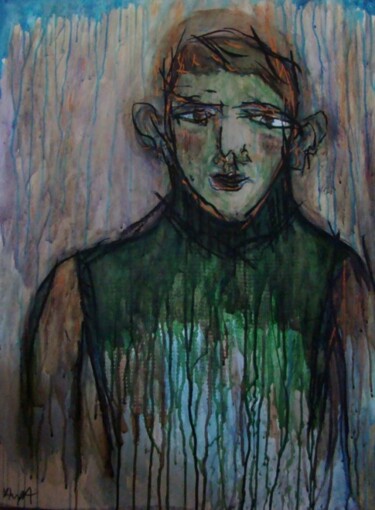 Peinture intitulée "le col roulé" par Pascal Briba, Œuvre d'art originale, Acrylique