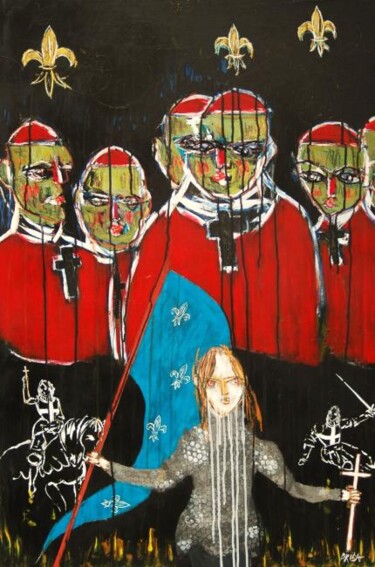 Schilderij getiteld "donnez moi une armée" door Pascal Briba, Origineel Kunstwerk, Acryl