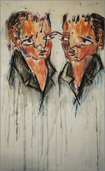 Peinture intitulée "toi et moi" par Pascal Briba, Œuvre d'art originale, Acrylique
