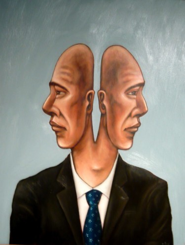 Peinture intitulée "double réflexion" par Pascal Buffard, Œuvre d'art originale