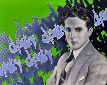 Pintura titulada "Chaplin" por Pascal Buffard, Obra de arte original, Oleo