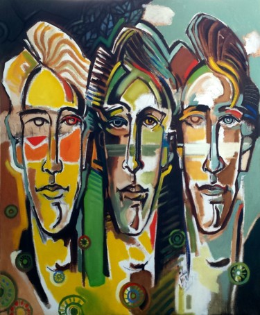 Schilderij getiteld "Amazonas" door Pascal Buffard, Origineel Kunstwerk, Olie