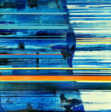 Malerei mit dem Titel "Lines mountain" von Pascal Buffard, Original-Kunstwerk, Öl
