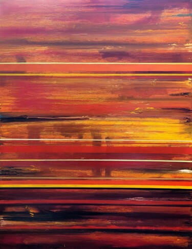 Malerei mit dem Titel "Terre brûlée" von Pascal Buffard, Original-Kunstwerk, Öl