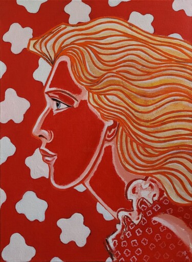 Malarstwo zatytułowany „Femme pop” autorstwa Pascal Buffard, Oryginalna praca, Akryl Zamontowany na Drewniana rama noszy