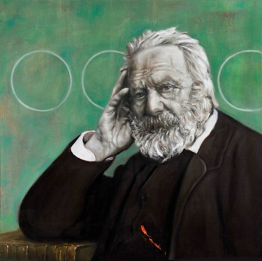 Painting titled "Victor Hugo" by Pascal Buffard, Original Artwork, Oil