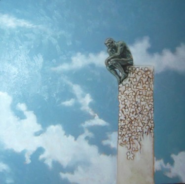 Pittura intitolato "le penseur" da Pascal Buffard, Opera d'arte originale, Olio