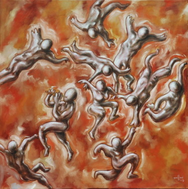 Schilderij getiteld "Danse" door Pascal Buffard, Origineel Kunstwerk
