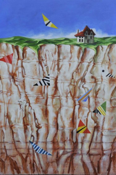 Malerei mit dem Titel "Falaise" von Pascal Buffard, Original-Kunstwerk, Öl