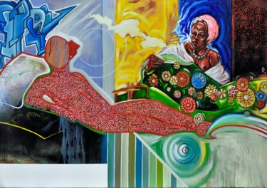 Картина под названием "Olympia" - Pascal Buffard, Подлинное произведение искусства, Масло