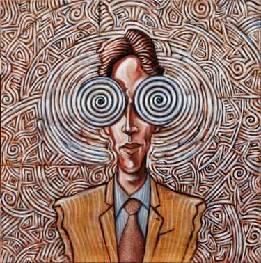 Painting titled "Hypnotic Man" by Pascal Buffard, Original Artwork