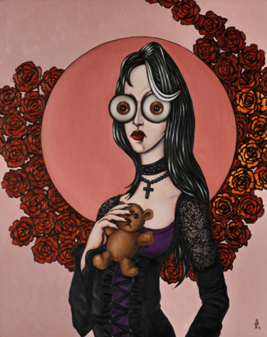 「GOTHIC GIRL」というタイトルの絵画 Pascal Buffardによって, オリジナルのアートワーク, オイル