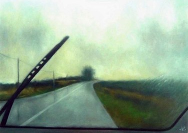 Painting titled ""La route" : 4 tabl…" by Pascal Buffard, Original Artwork