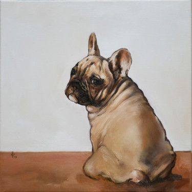 Malerei mit dem Titel "dog carl" von Pascal Buffard, Original-Kunstwerk, Öl