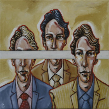 Painting titled "les 3 mystiques (PE…" by Pascal Buffard, Original Artwork, Oil