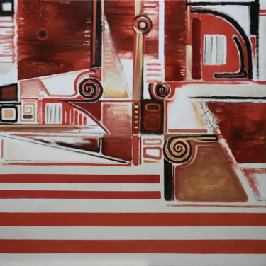 Картина под названием "Red2" - Pascal Buffard, Подлинное произведение искусства
