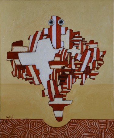 Malerei mit dem Titel "Babel" von Pascal Buffard, Original-Kunstwerk, Öl