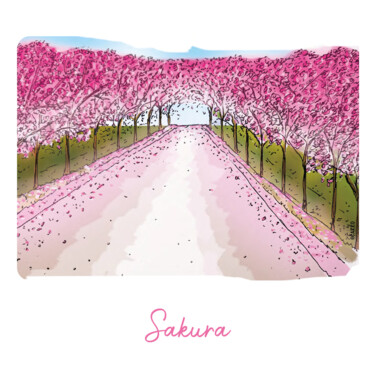 Desenho intitulada "KARI KRO - Sakura" por Pascal Carro (PKRO), Obras de arte originais, Marcador