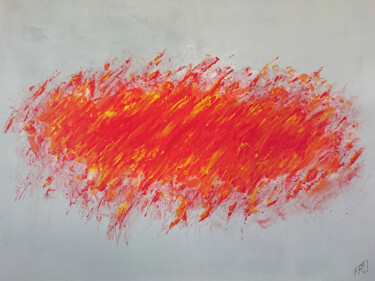 Painting titled "The fire crackles" by Pascal Carro (PKRO), Original Artwork, Acrylic