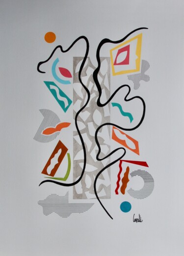 Drawing titled "20 122 Compléments" by Pascal Cavalli, Original Artwork, Ink
