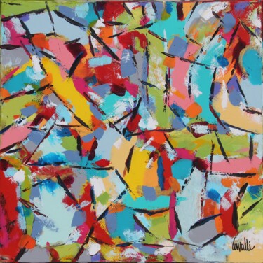 Painting titled "23 043 Colored 043" by Pascal Cavalli, Original Artwork, Acrylic