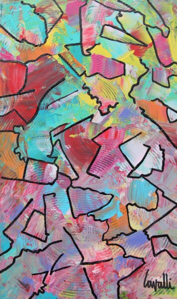 Peinture intitulée "23 045 Cloisonné" par Pascal Cavalli, Œuvre d'art originale, Acrylique