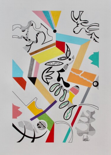 Painting titled "23 093 Motifs clois…" by Pascal Cavalli, Original Artwork, Acrylic