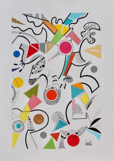 Malerei mit dem Titel "23 095 Le circuit" von Pascal Cavalli, Original-Kunstwerk, Acryl