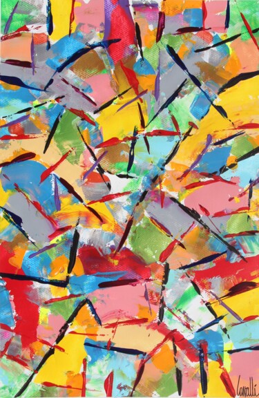 Malerei mit dem Titel "23 099 Colored 99" von Pascal Cavalli, Original-Kunstwerk, Acryl