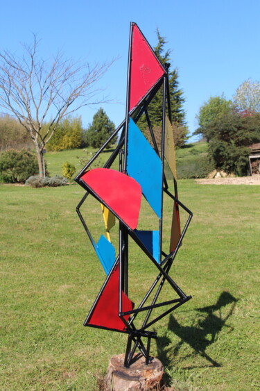 Skulptur mit dem Titel "Espace coloré" von Pascal Cavalli, Original-Kunstwerk, Metalle