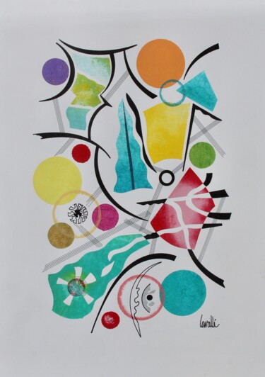 Malerei mit dem Titel "24 017 Parcours" von Pascal Cavalli, Original-Kunstwerk, Acryl