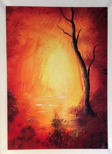 Peinture intitulée "ardèche" par Pascal Chaduiron (Cha), Œuvre d'art originale, Acrylique