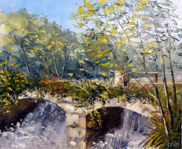 Peinture intitulée "petit pont a orquev…" par Pascal Clus, Œuvre d'art originale, Huile