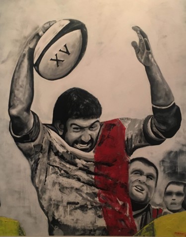 Painting titled "ESPRIT RUGBY" by Pascal Feriault, Original Artwork, Acrylic